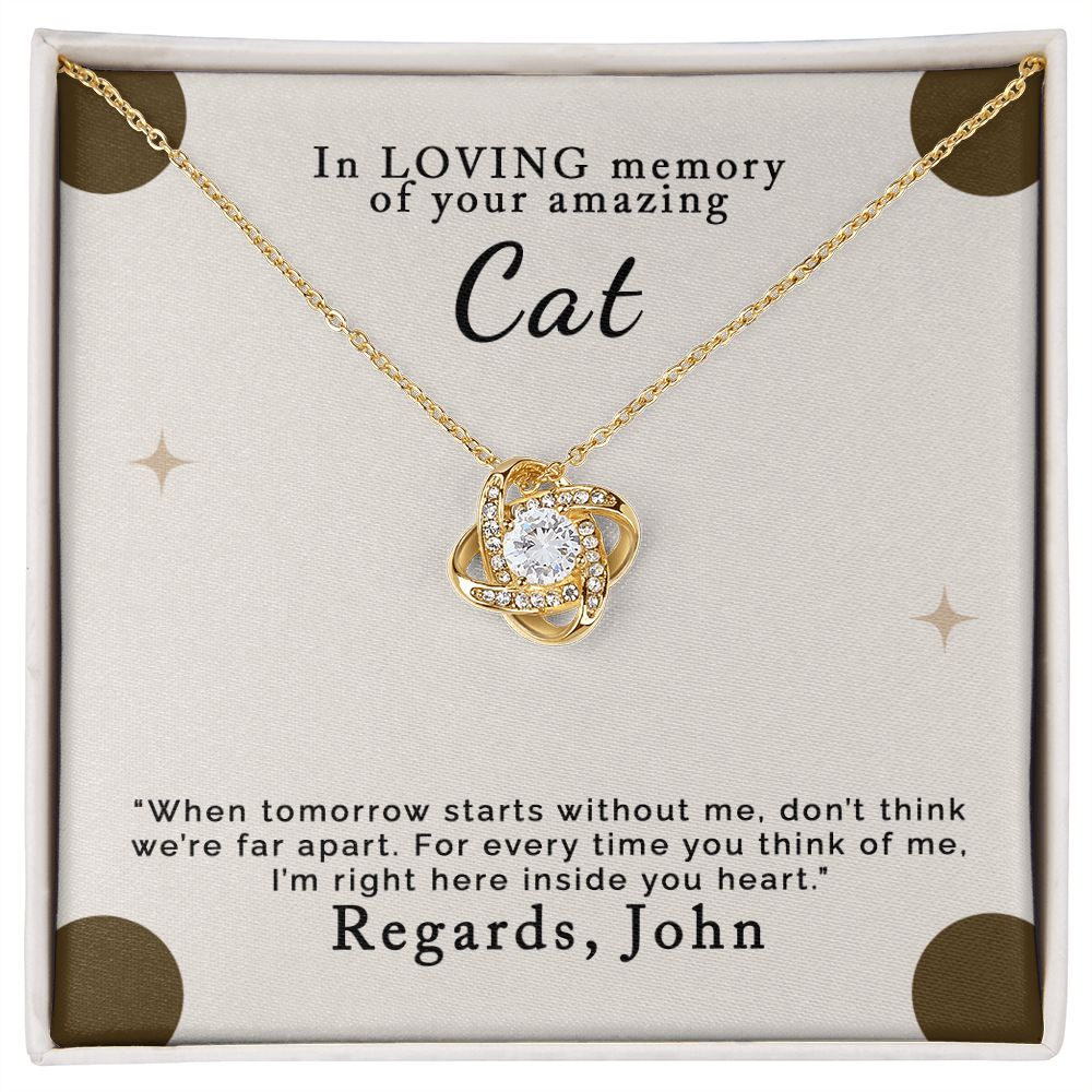 Loss of Cat | Personalized | Love Knot Necklace