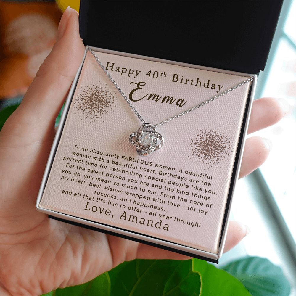 Happy 40th Birthday | Personalized | Love Knot Necklace - Julri Box