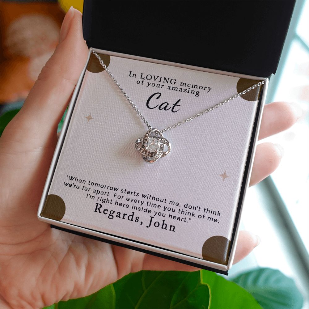 Loss of Cat | Personalized | Love Knot Necklace