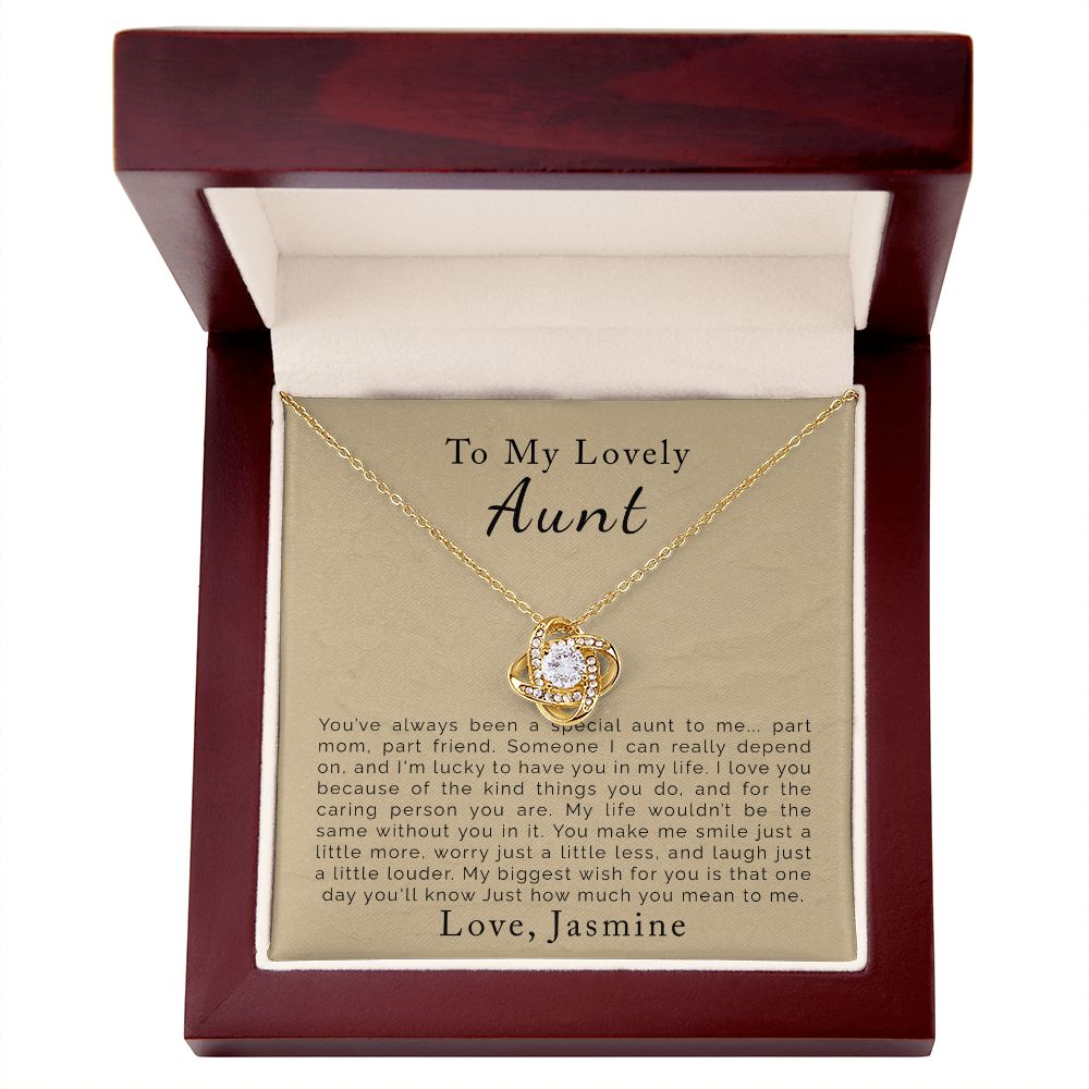 Personalized Aunt Gifts | Love Knot Necklace