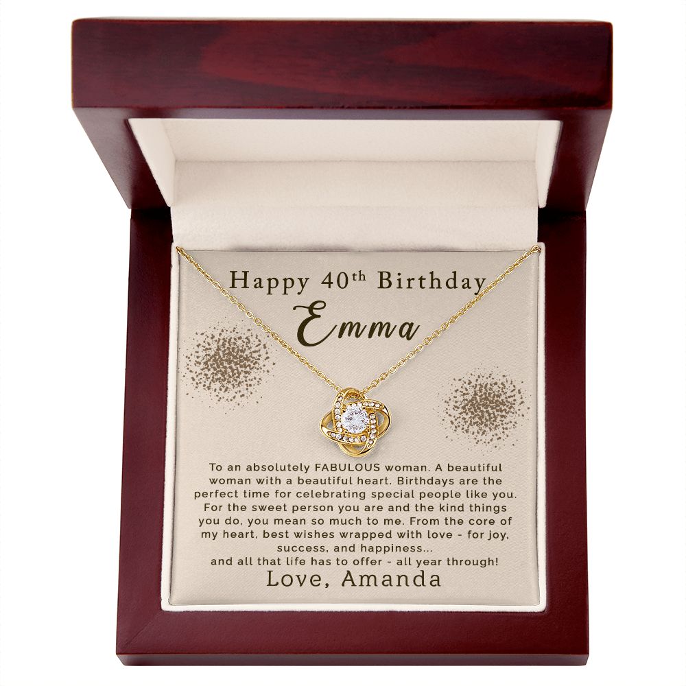 Happy 40th Birthday | Personalized | Love Knot Necklace - Julri Box