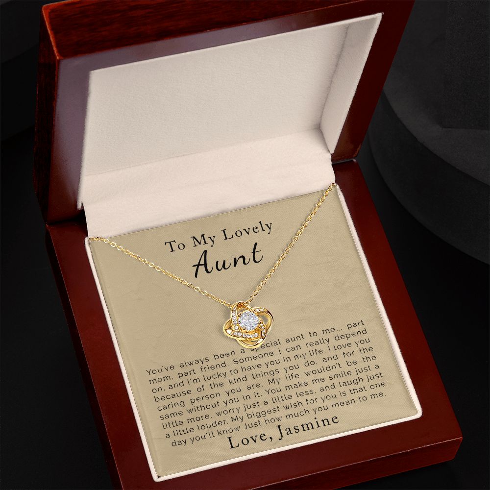 Personalized Aunt Gifts | Love Knot Necklace