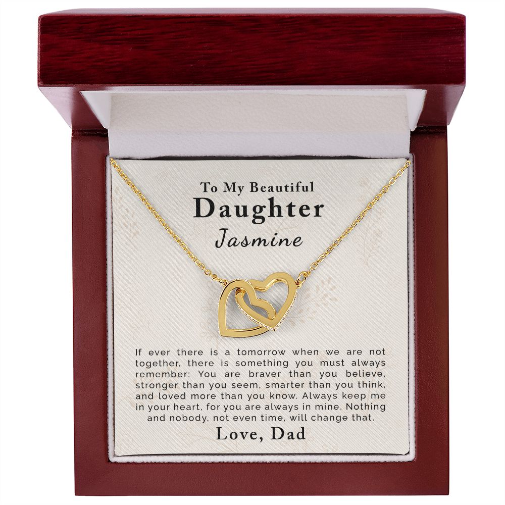 Personalized Gifts for Daughter from Dad | Interlocking Hearts Necklace