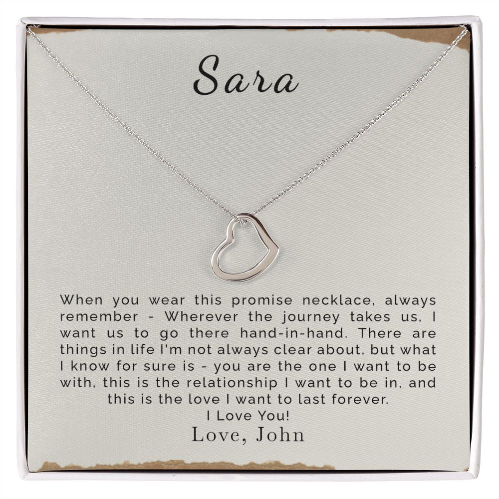 Personalised Valentines Silver Hearts Necklace, 2 Horizontal Love Hearts Pendant Engraved with Names or Dates, Gift for Girlfriend Her Wife