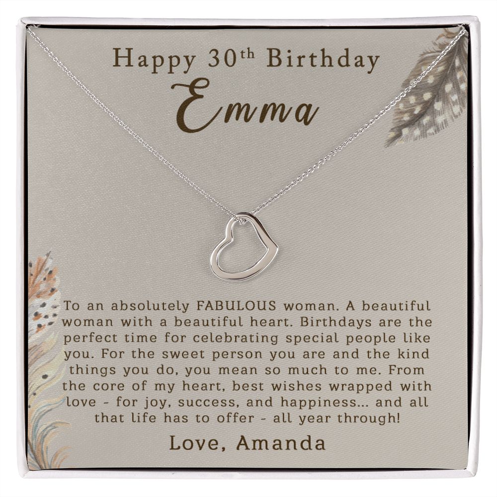 Daughter's 30th Birthday Necklace Gift, To My Daughter 30th Birthday From  Mom | eBay
