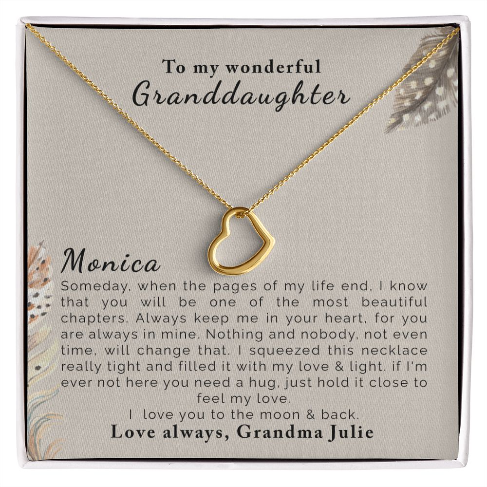 Gift for Granddaughter | Personalized | Delicate Heart Necklace