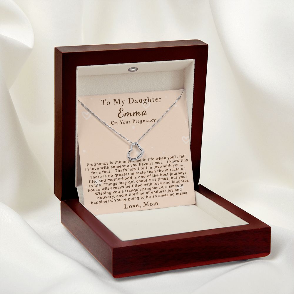 To My Daughter | Pregnancy | Personalized | Delicate Heart Necklace - Julri Box