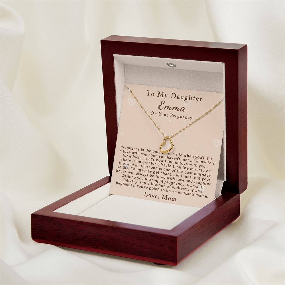 To My Daughter | Pregnancy | Personalized | Delicate Heart Necklace - Julri Box