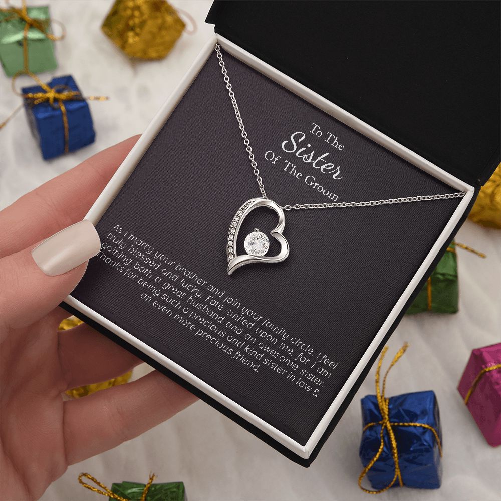 Wedding Day Gift to Sister of Groom from Bride |  Love Necklace - Julri Box