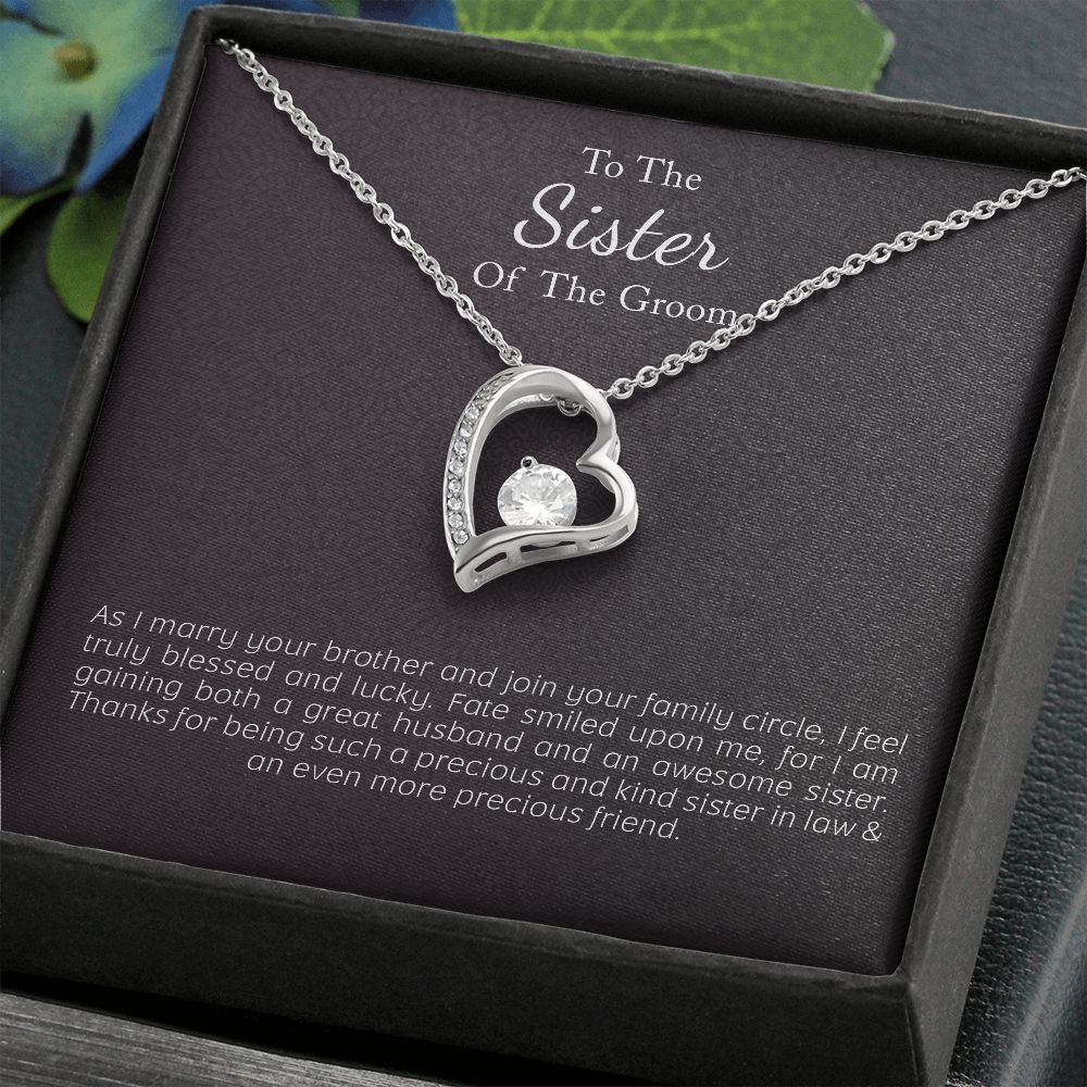 Wedding Day Gift to Sister of Groom from Bride |  Love Necklace - Julri Box