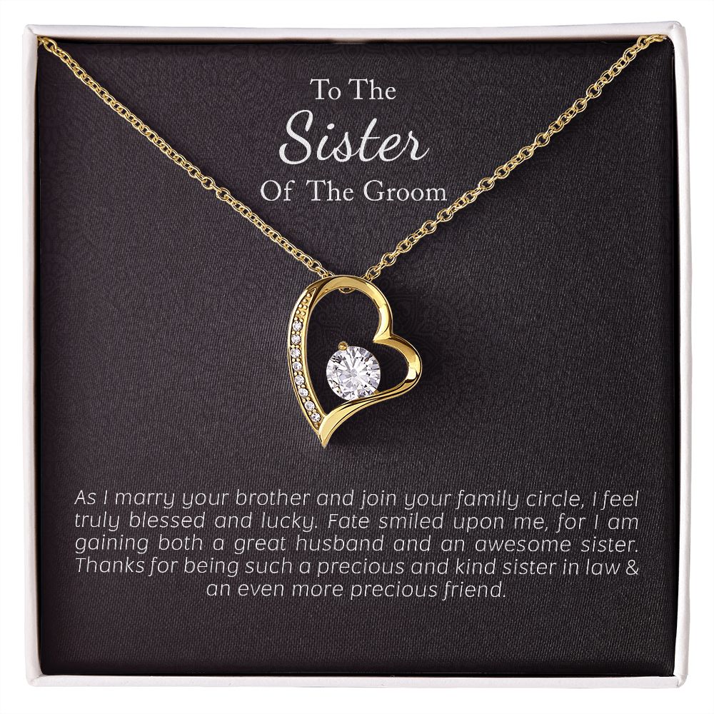 Wedding Day Gift to Sister of Groom from Bride |  Love Necklace - Julri Box