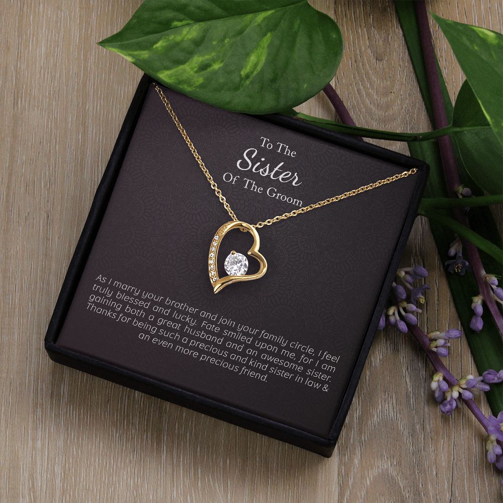 Wedding Day Gift to Sister of Groom from Bride |  Love Necklace - Julri Box