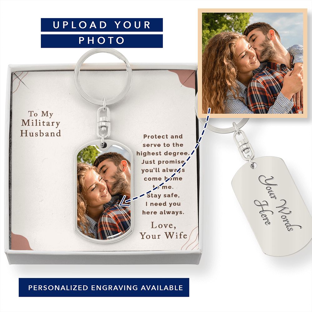 Dog Tag Keychain | Custom for Military Husband