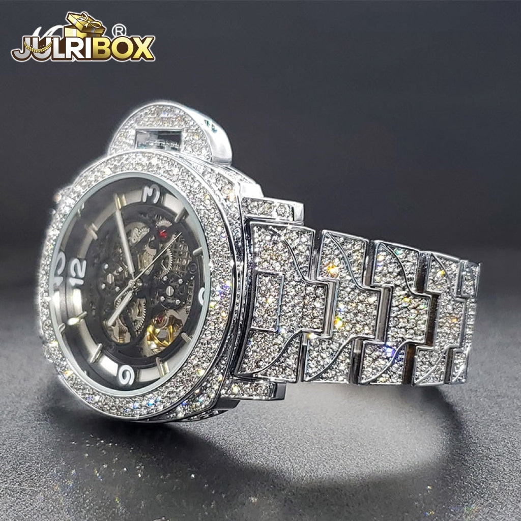 Mechanical Watch | Watches Diamond Automatic Watches Hip Hop Big Wrist Skeleton Movement