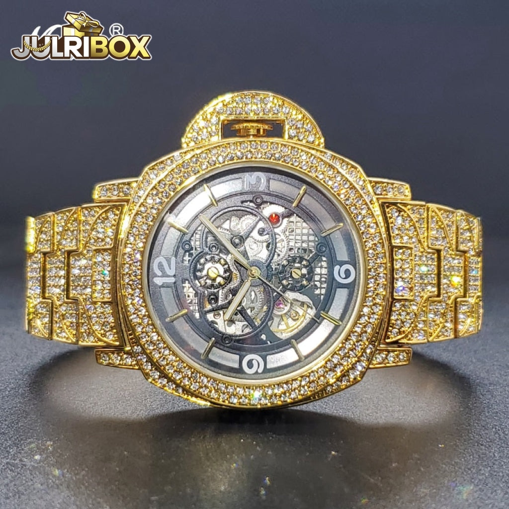 Mechanical Watch | Watches Diamond Automatic Watches Hip Hop Big Wrist Skeleton Movement