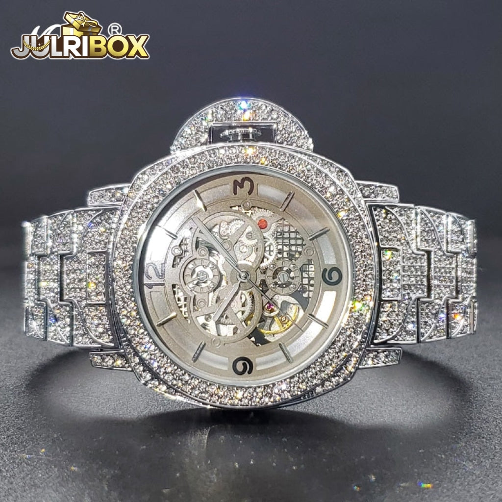 Mechanical Watch | Watches Diamond Automatic Watches Hip Hop Big Wrist Skeleton Movement